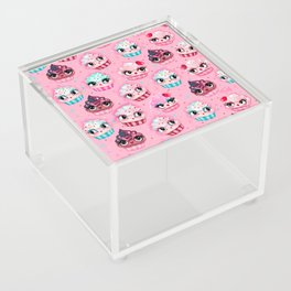 Cute Cupcakes on Pink Acrylic Box
