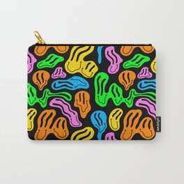 Funny melting smiling happy face colorful cartoon seamless pattern Carry-All Pouch