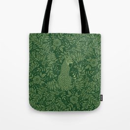 Spring Cheetah Pattern - Forest Green Tote Bag