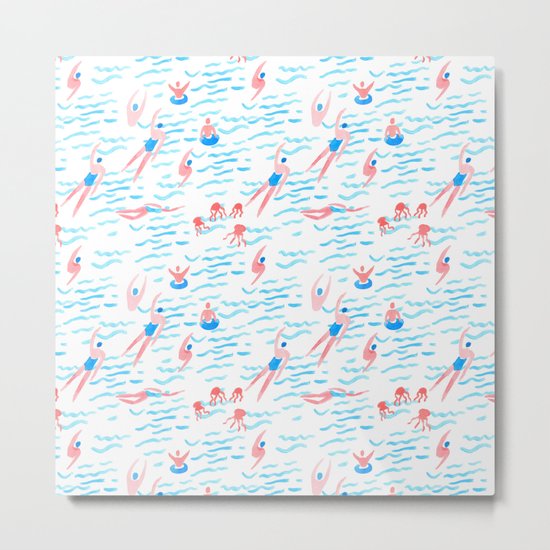 swimmers in the sea pattern Metal Print