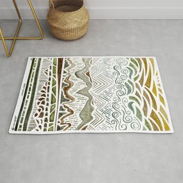 Abstract Green Landscape Watercolor Area & Throw Rug
