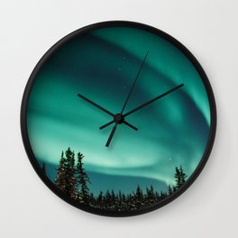 Galaxy Watercolor Aurora Borealis Wall Clock
