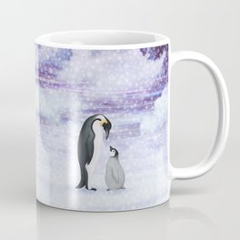 emperor penguins in the snow Coffee Mug