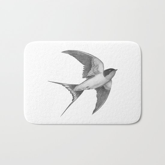 Barn Swallow - mono Bath Mat