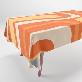 Palm Springs Mid Century Modern Abstract Pattern in Bright Orange Tangerine Tones Tablecloth