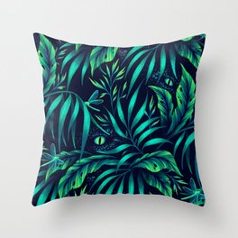 Jurassic Jungle - Green Throw Pillow