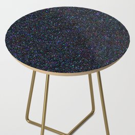 Black Licorice Galaxy Rainbow Glitter  Side Table