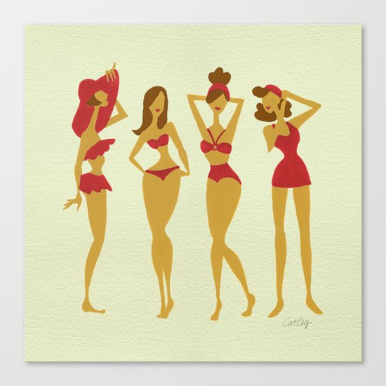 Brunette Beauties Canvas Print