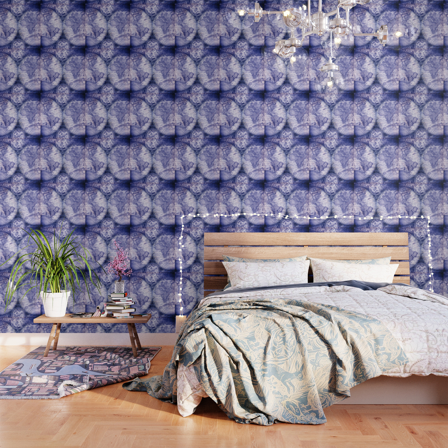 World Map Antique Vintage Navy Blue Wallpaper by Nature ...