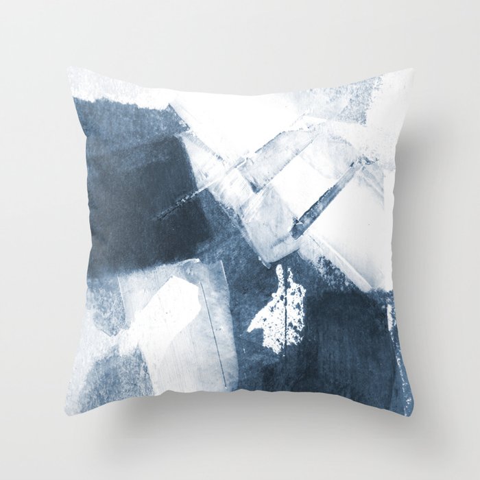 Blue and White Abstract Painting Throw Pillow by GalleryJ9 | Society6