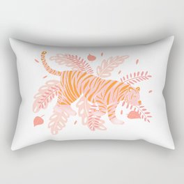 Orange and pink tiger Rectangular Pillow