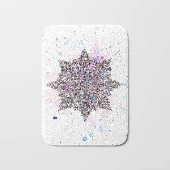 Zen Watercolor Mandala Bath Mat