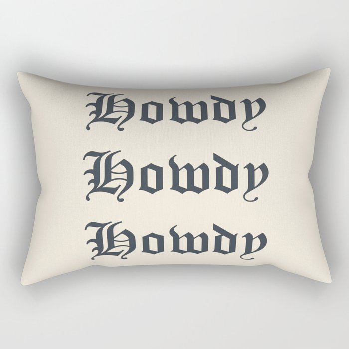 Old English Howdy Black and White Rectangular Pillow