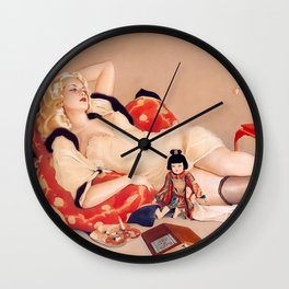 Fleurs du Mal; Woman in Love blond siren portrait painting by Alberto Vargas  Wall Clock | Liberation, Womaninlove, Blond, Female, Hollywood, Empowerment, Girlpower, Paintings, Sexy, Painting 
