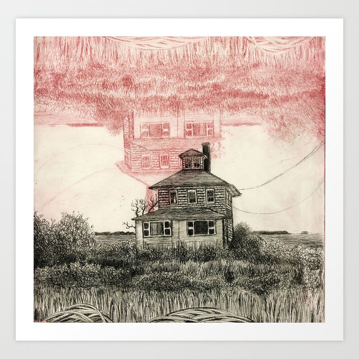 The Pink House Art Print