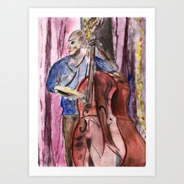 Rockn' the Big Bass Art Print | Painting 