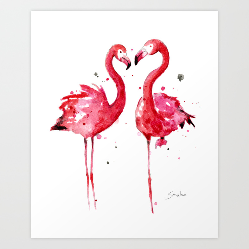 Pink Flamingos Art Print By Samnagel Society6 Pink Flamingos Art Print By Samnagel