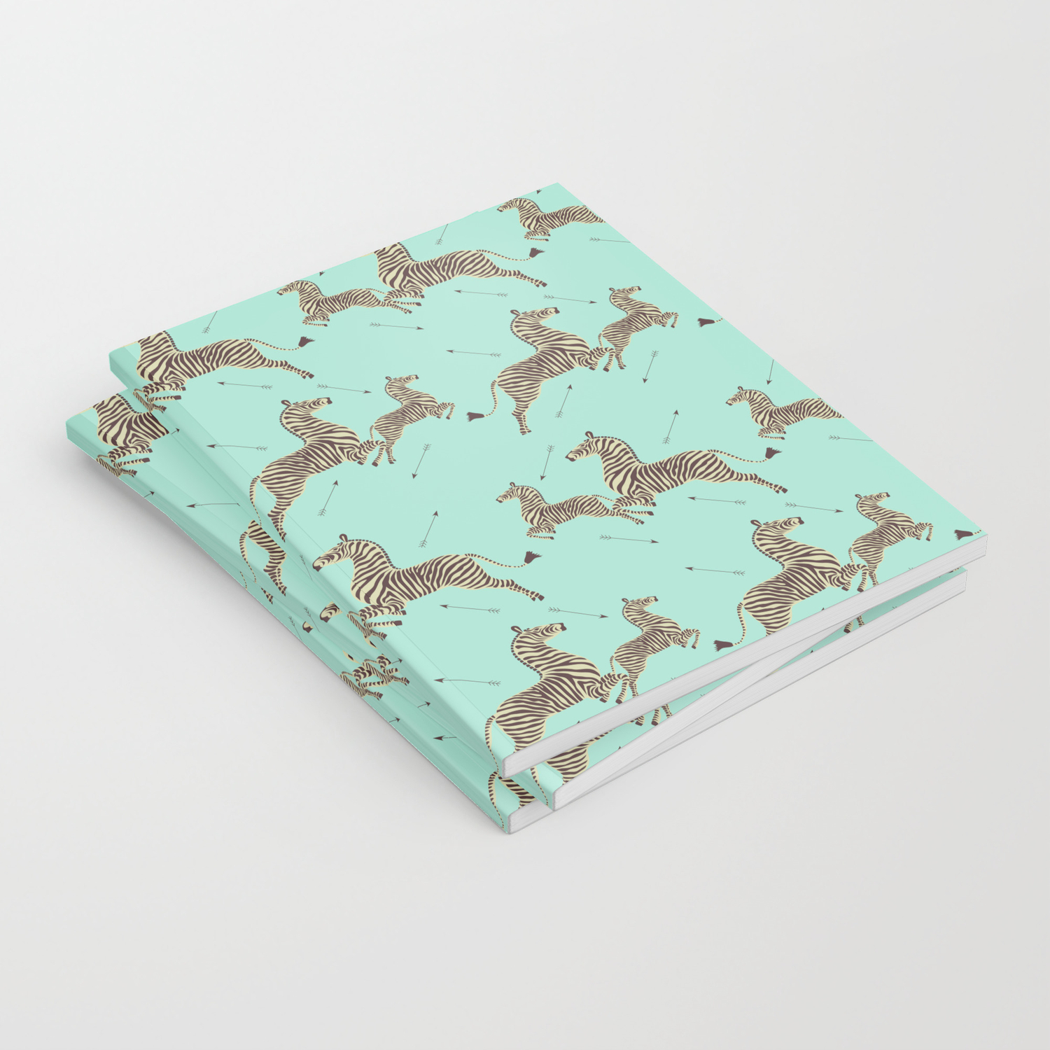 Royal Tenenbaums Zebra Wallpaper Seafoam Green Notebook By Sydneykoffler Society6