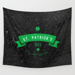 Retro Vintage Happy St Patricks Day Green Distressed Wall Tapestry