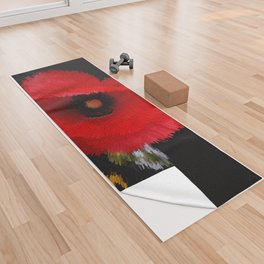 Red poppy explosion pixel art Yoga Towel