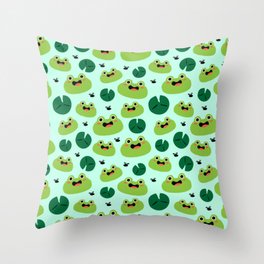 Happy frogs Throw Pillow