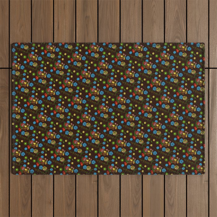 Pattern with fish. Outdoor Rug