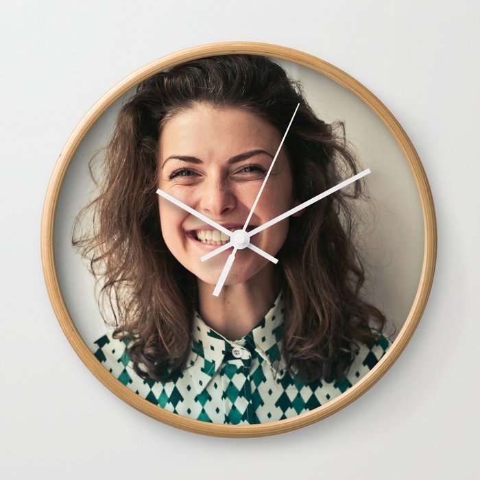 Happiness..to laugh without barriers . Wall Clock