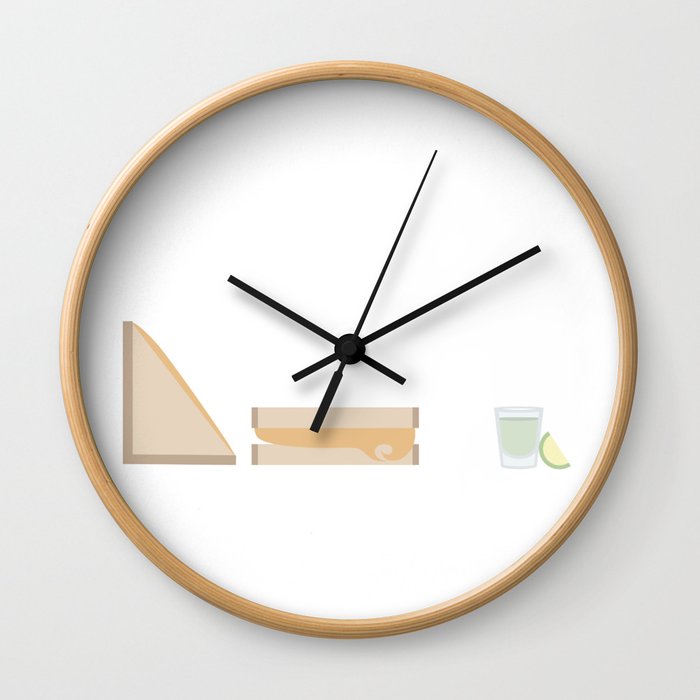 grilled cheese and tequlia Wall Clock