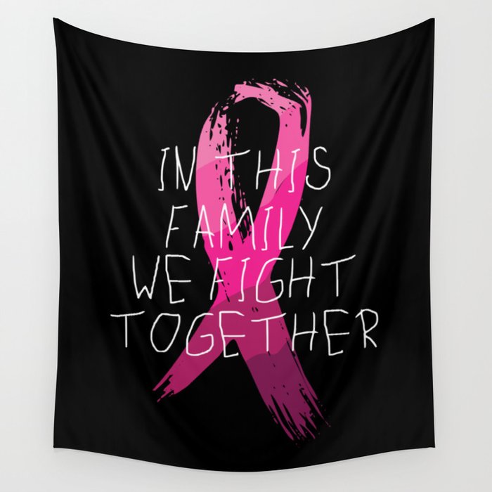 Family Breast Cancer Awareness Wall Tapestry