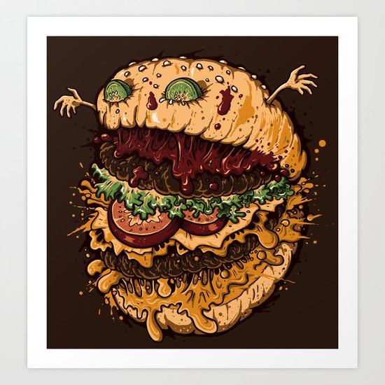 Monster Burger Art Print