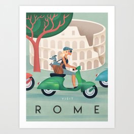 Rome Vintage Travel Poster Art Print