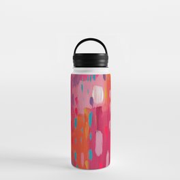 Pink and Orange Summer Abstract Art Water Bottle