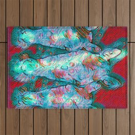 Horse Heads Abstract Treat Outdoor Rug