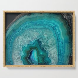 Teal Agate Serving Tray