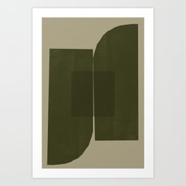 Green Paper Cut No2. Art Print
