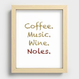 Coffee, Music, Wine, and FSU Recessed Framed Print