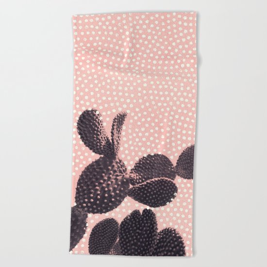 Cactus with Polka Dots Beach Towel