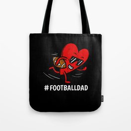 Heart Playing Football Valentines Day Dads Tote Bag