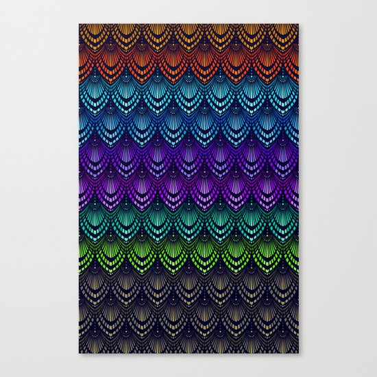 Variations on a Feather I - Deco Style Canvas Print