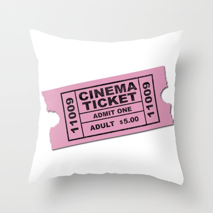 Cinema Ticket Throw Pillow