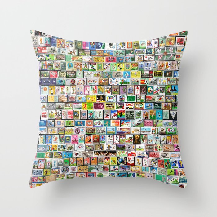 The Soccer Stamp Throw Pillow
