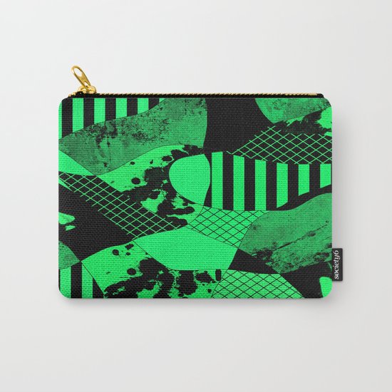 Black And Teal - Abstract, geometric, multi patterned artwork Carry-All Pouch