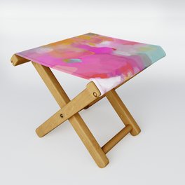 pink sun clouds abstract Folding Stool