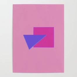 Pink Square, Purple Triangle Poster