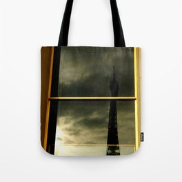 Eiffel Tower reflection | Paris mirrored window | Modern Abstract Travel Photography Tote Bag