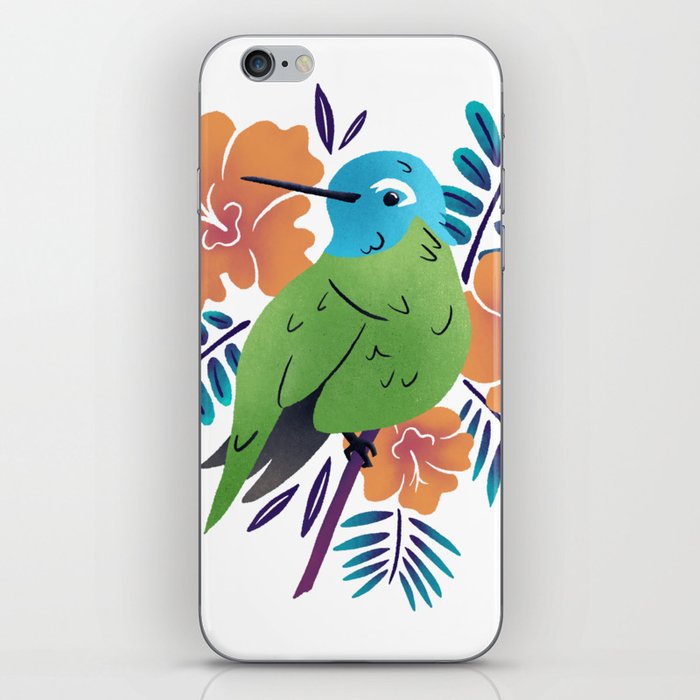 Tropical, Colorful Hummingbird iPhone Skin