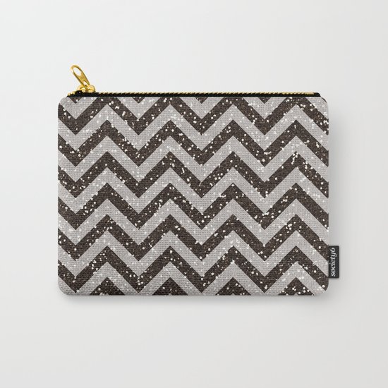 Sparkling glitter chevron pattern - Brown coffee Carry-All Pouch