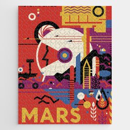 Retro Space Poster -mars Jigsaw Puzzle