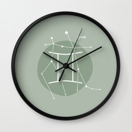 Abstract Gemini Zodiac Wall Clock