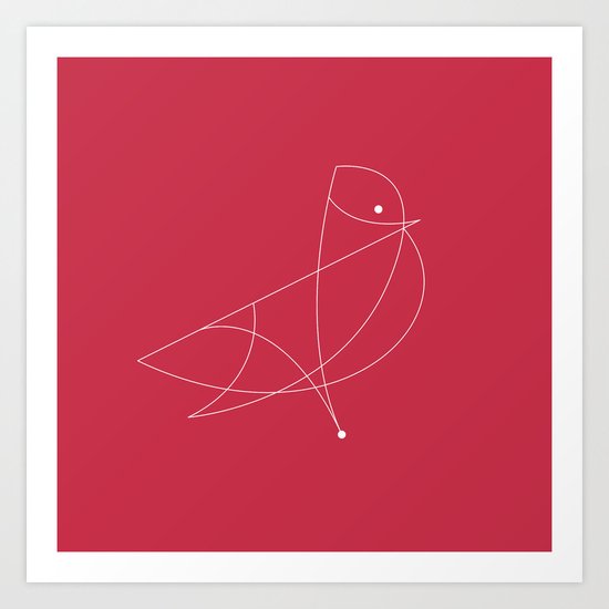 Contours: Cardinal (Line) Art Print